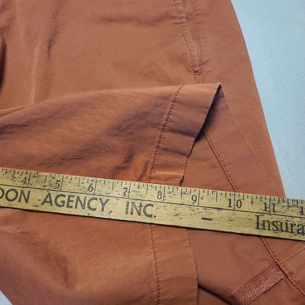 J.Crew Re-Imagined Chino Shorts Mens 36 Rust Orange Stretch Cotton Casual Summer